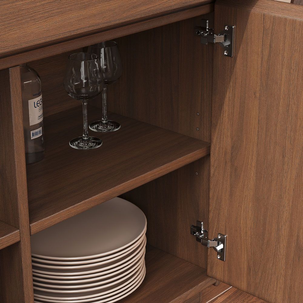 Aether Walnut Color Engineered Wood Storage Cabinets