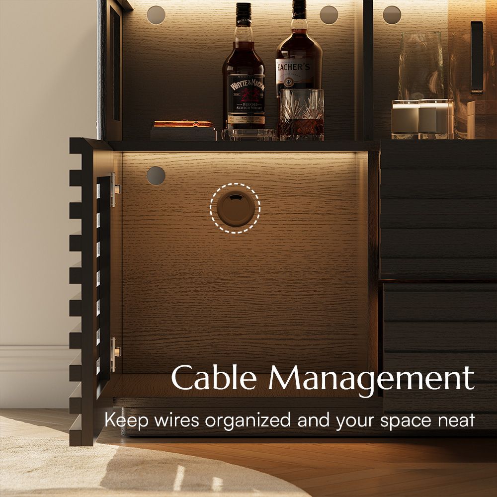 Wide Cabinets Black Engineered Wood Storage Cabinets