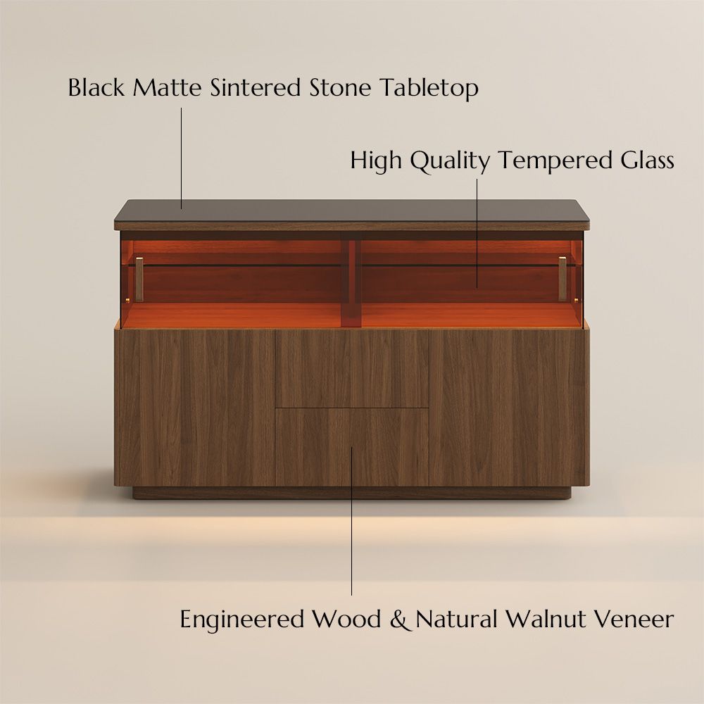Aether Walnut Color Engineered Wood Storage Cabinets