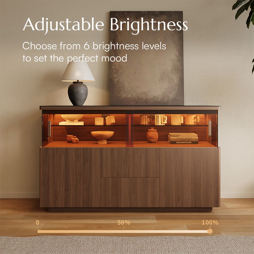 Drawer Storage Walnut Color Engineered Wood Storage Cabinets