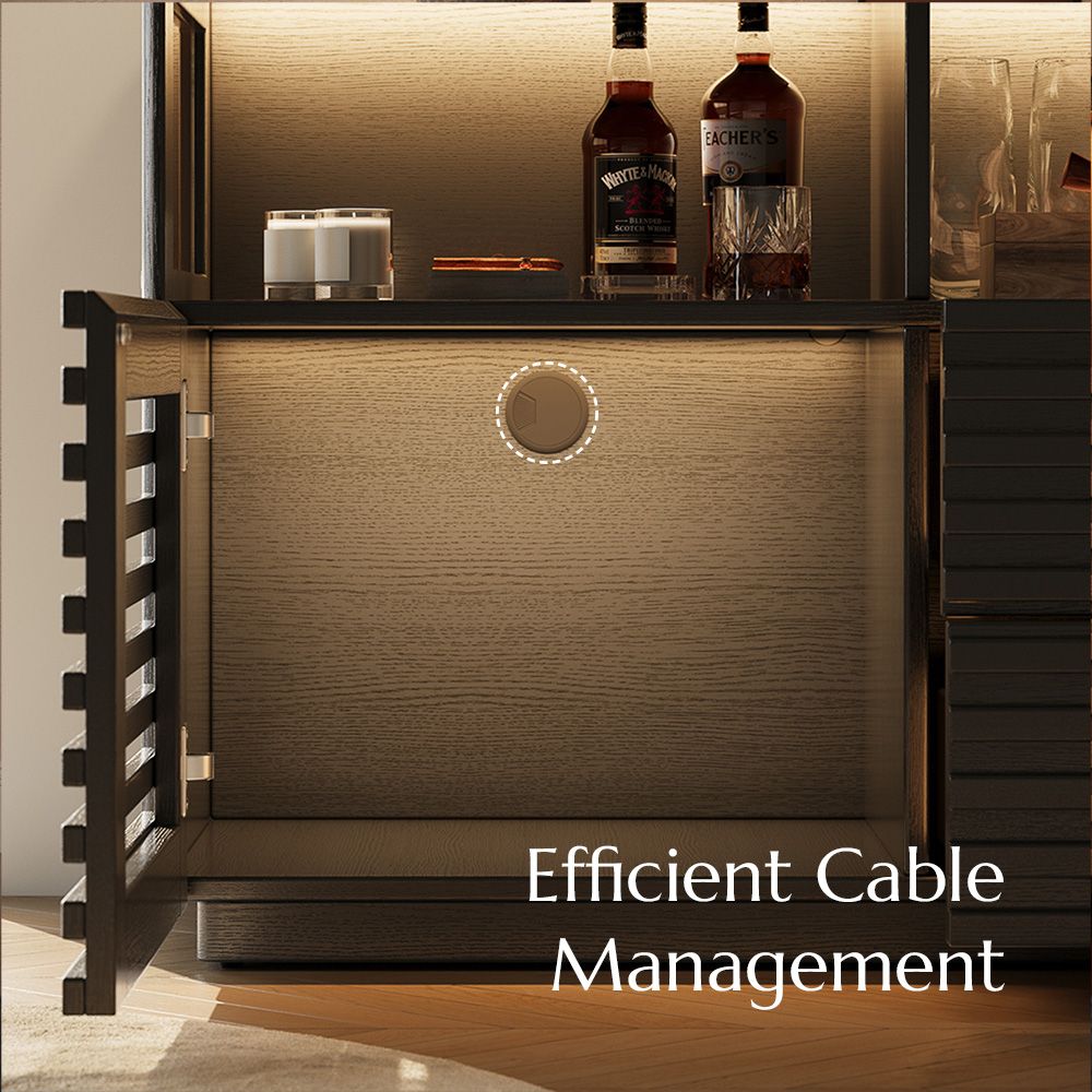 Selene Black Engineered Wood Storage Cabinets