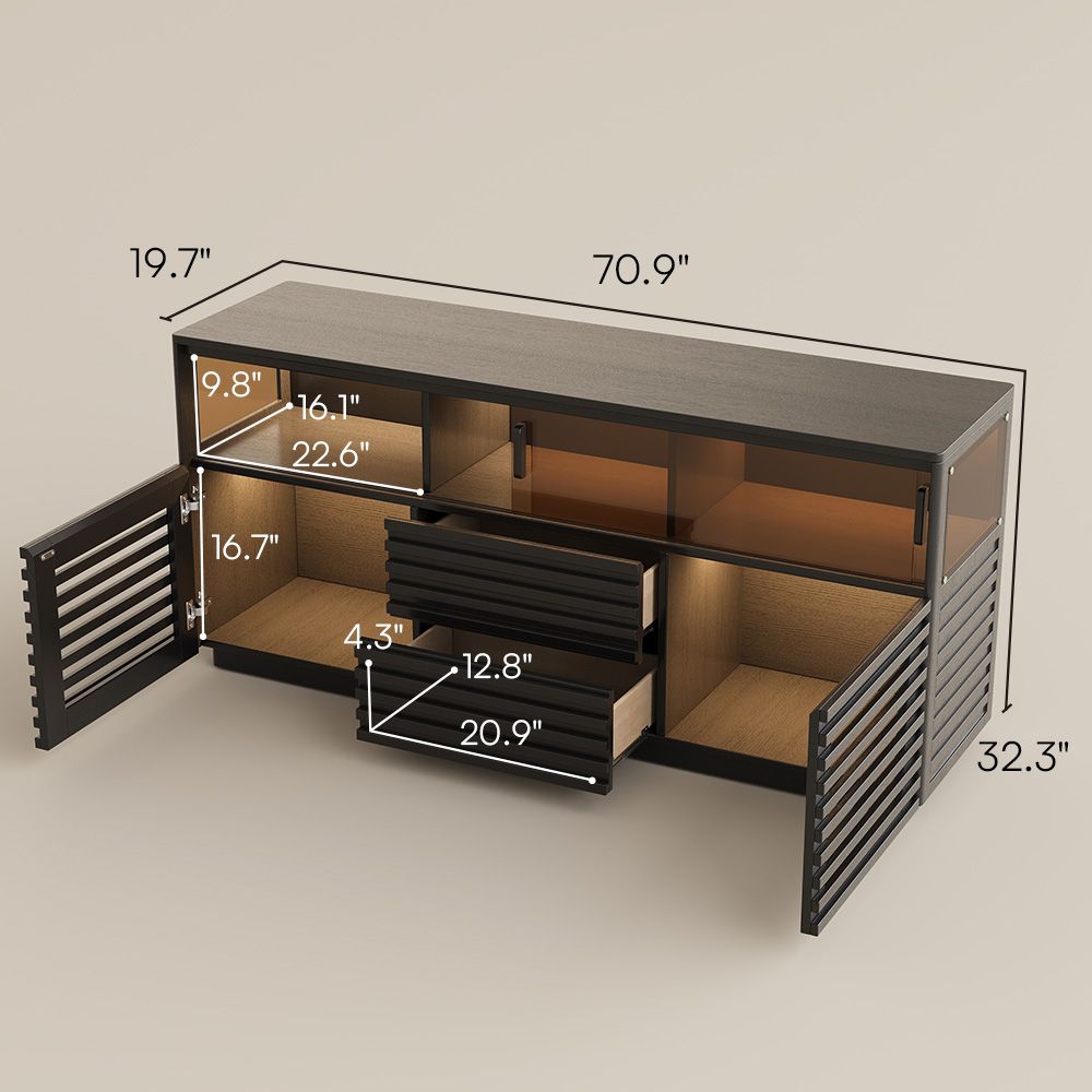 Wide Cabinets Black Engineered Wood Storage Cabinets