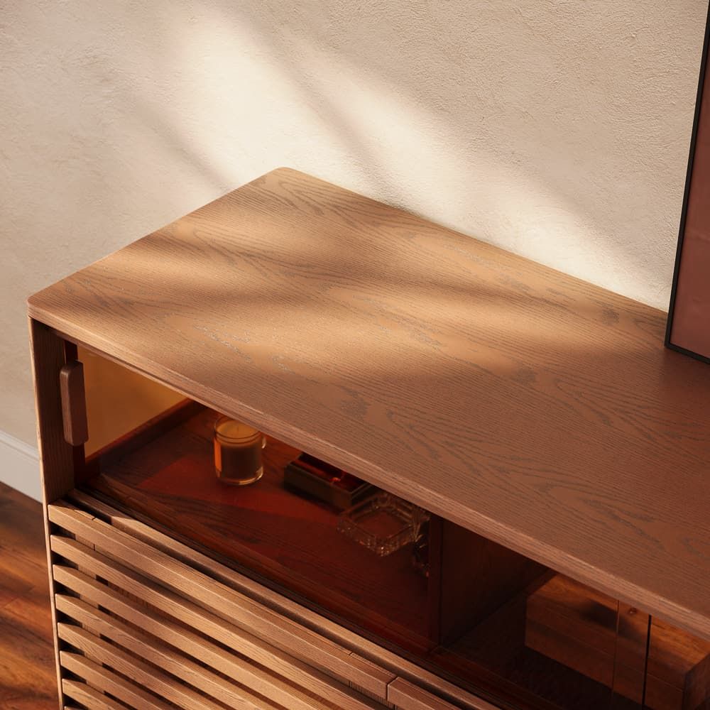 Drawer Storage Walnut Color Engineered Wood Storage Cabinets