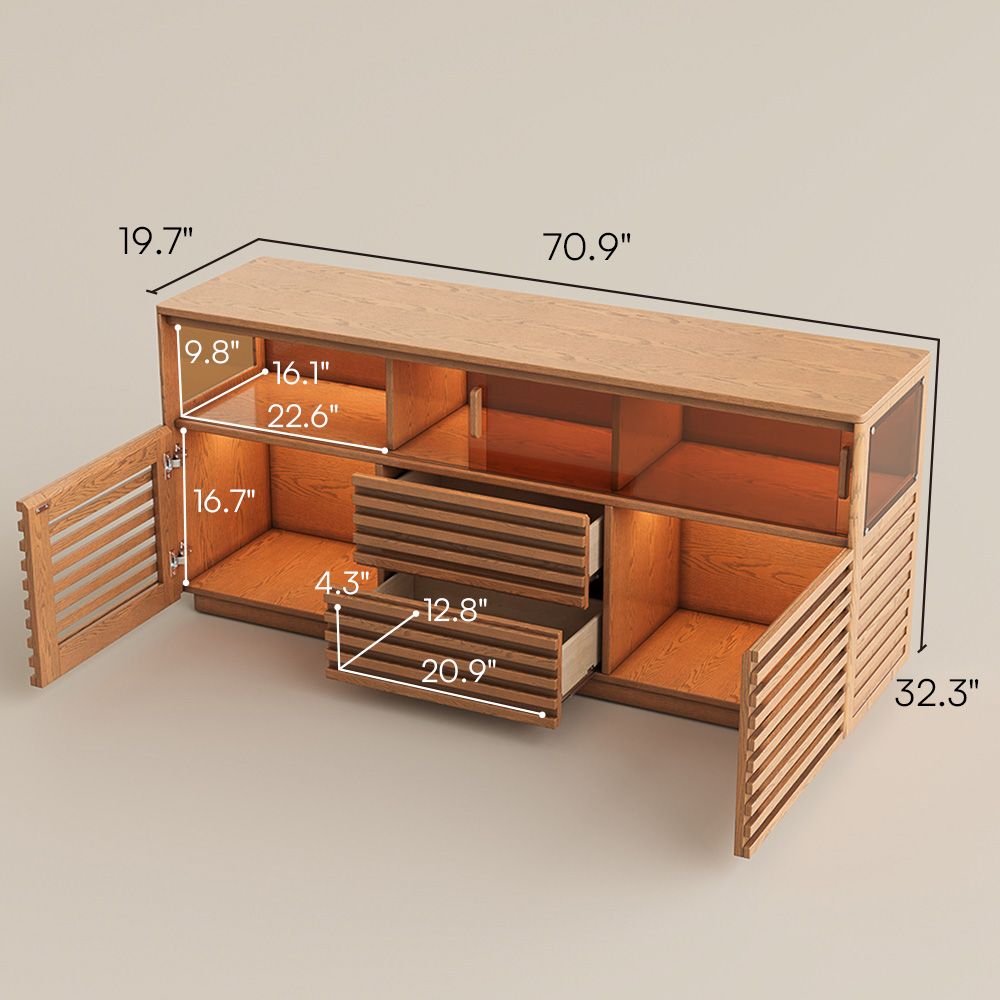 Acrylic Walnut Color Engineered Wood Storage Cabinets