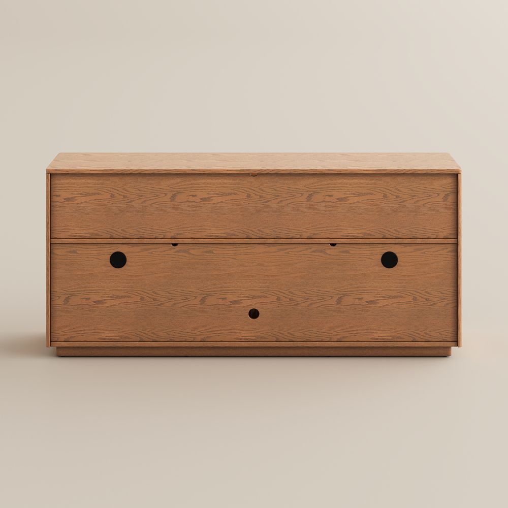 Modern Walnut Color Engineered Wood Storage Cabinets