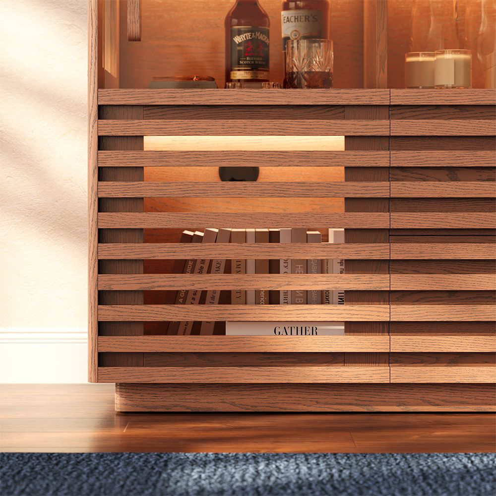 Selene Walnut Color Engineered Wood Storage Cabinets