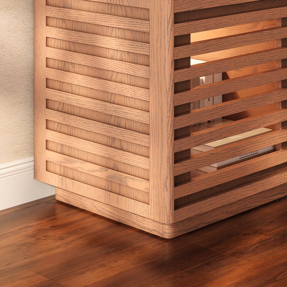 with Shelves Walnut Color Engineered Wood Storage Cabinets