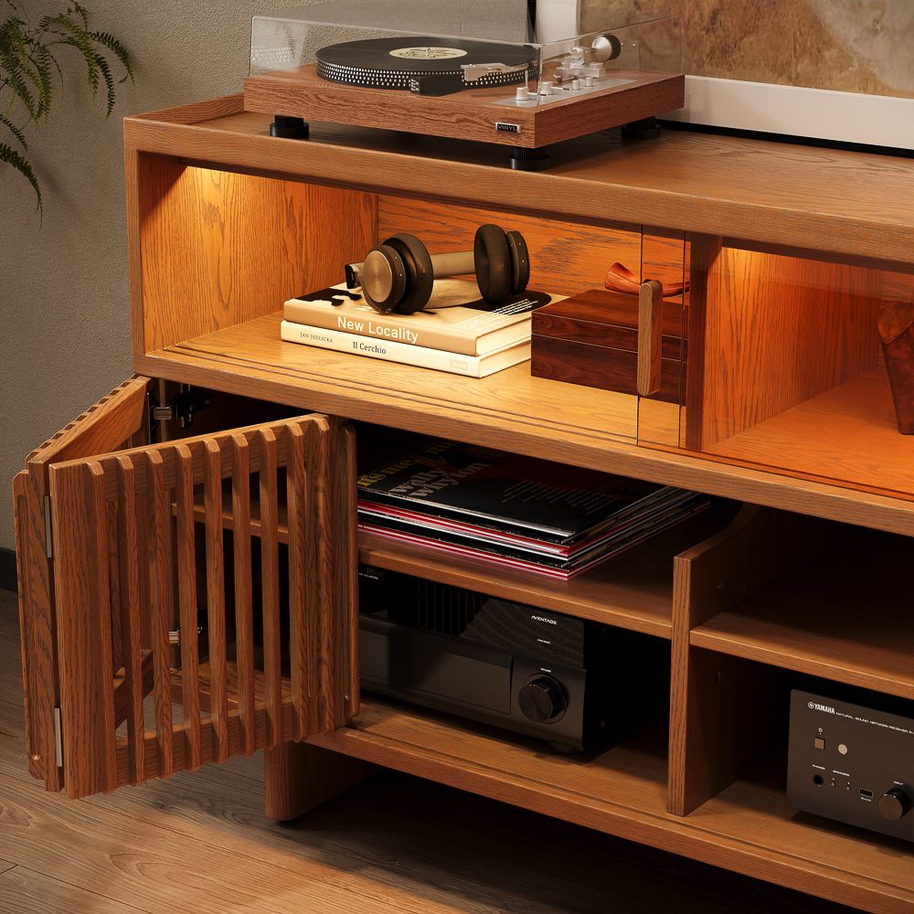 with Cabinets Walnut Color Engineered Wood Storage Cabinets