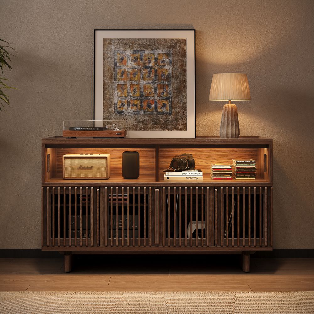 Brown Engineered Wood Storage Cabinets