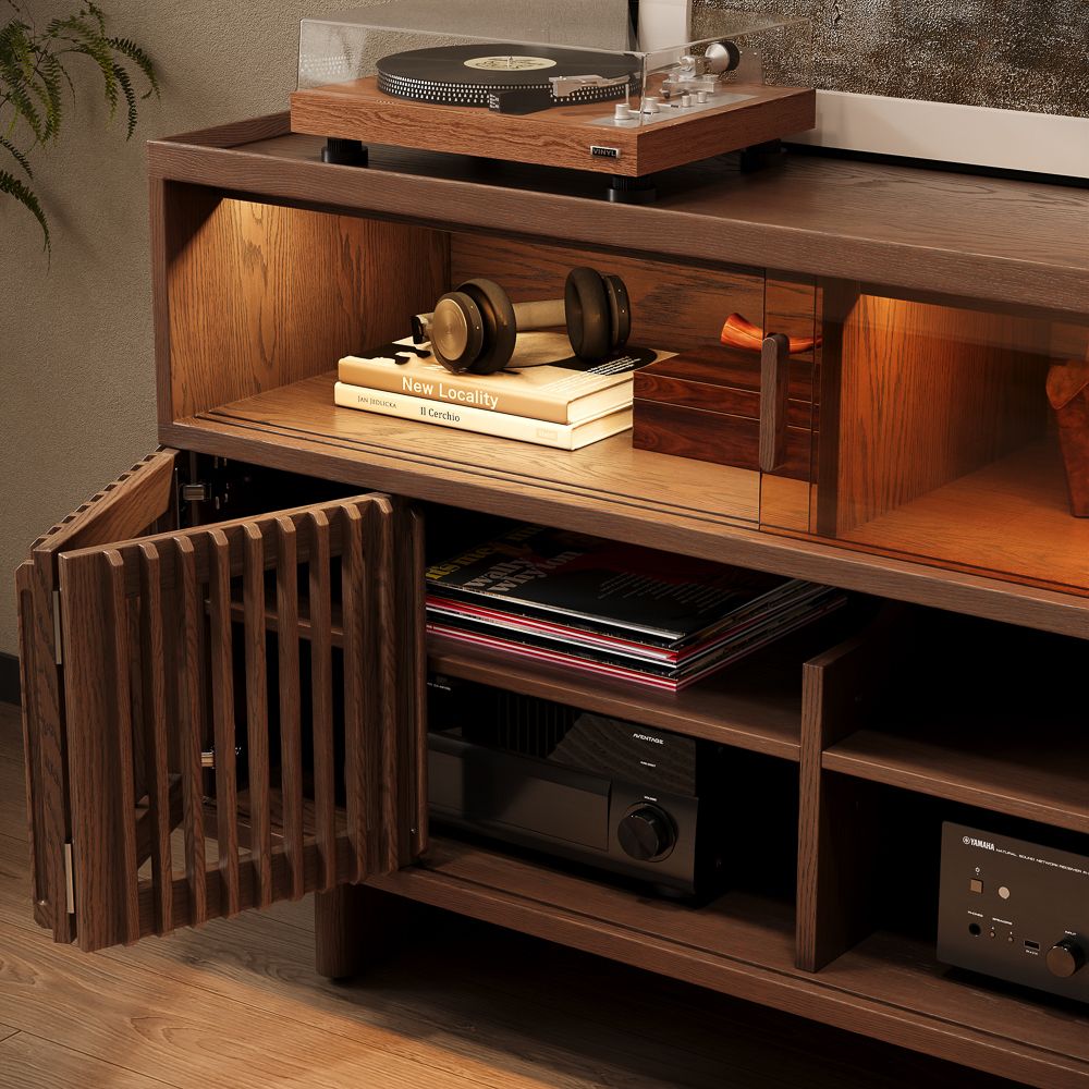 Brown Engineered Wood Storage Cabinets