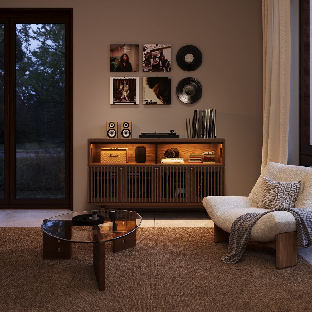 Brown Engineered Wood Storage Cabinets