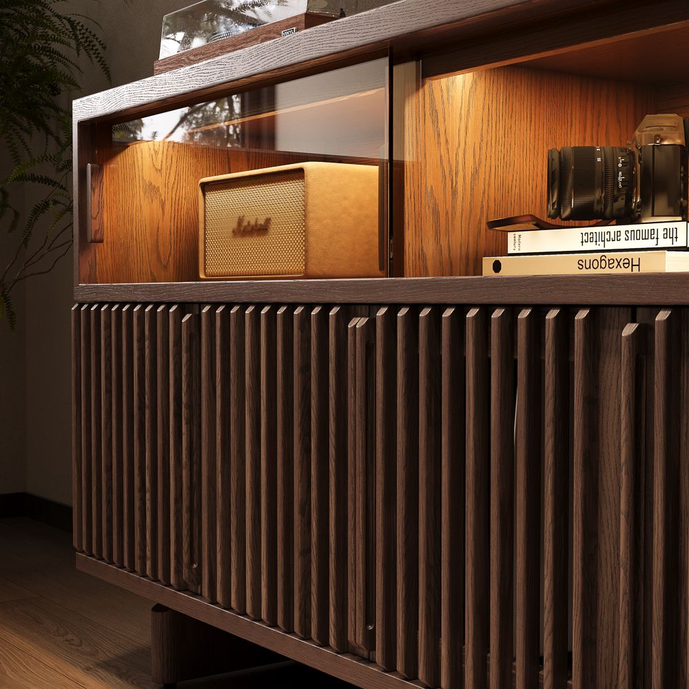 Brown Engineered Wood Storage Cabinets