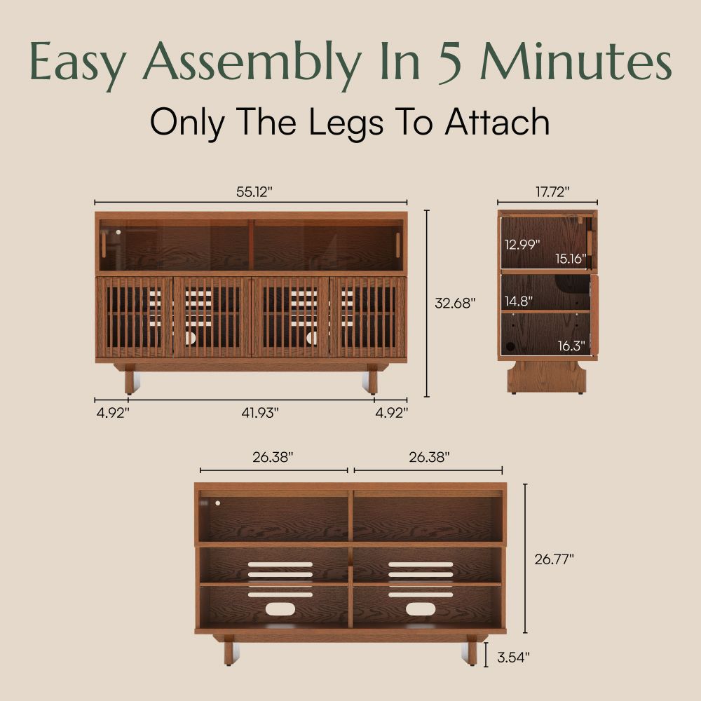 Wood Walnut Color Engineered Wood Storage Cabinets
