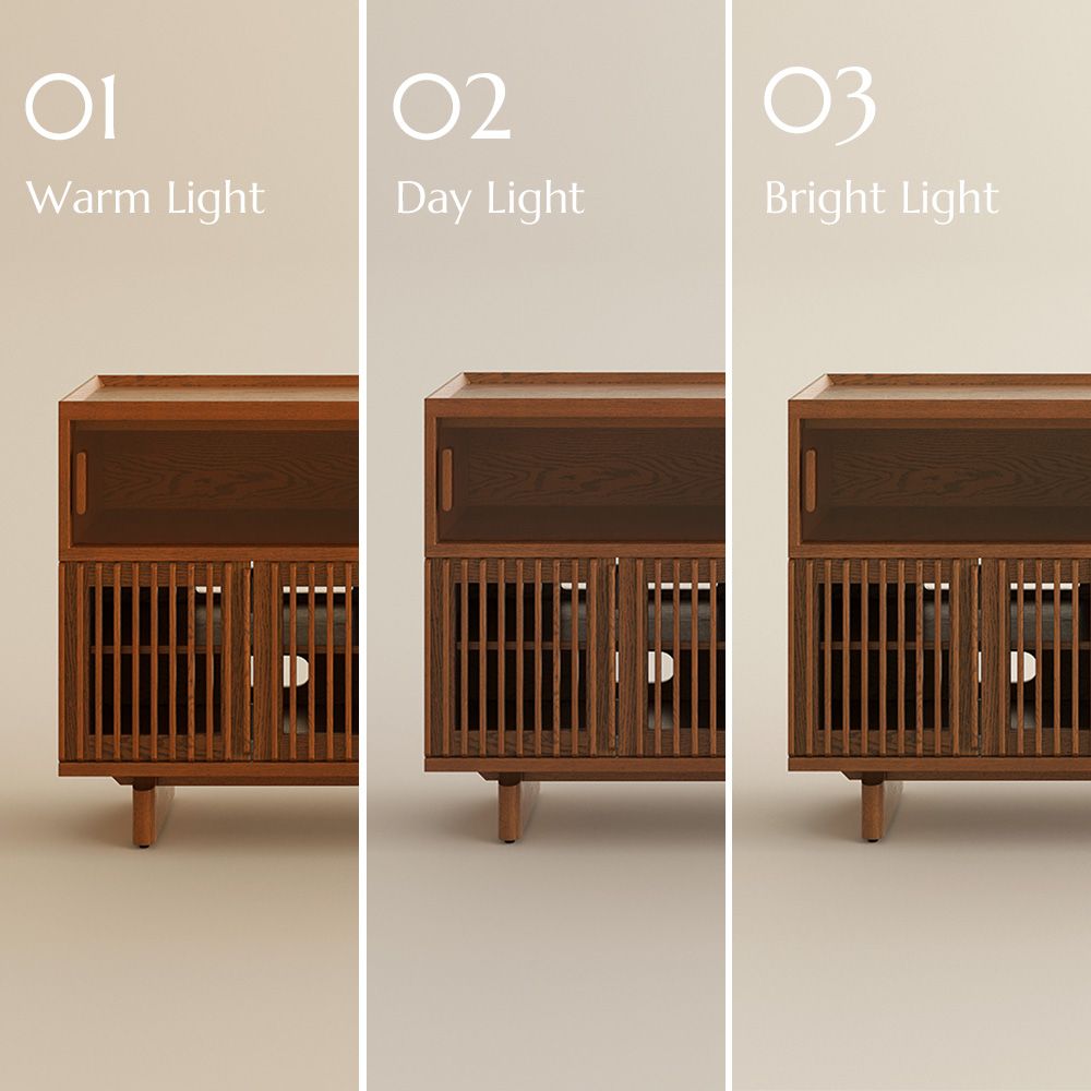 USB Port Chestnut Engineered Wood Storage Cabinets