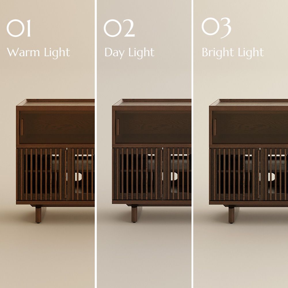 Mid Century Brown Engineered Wood Storage Cabinets