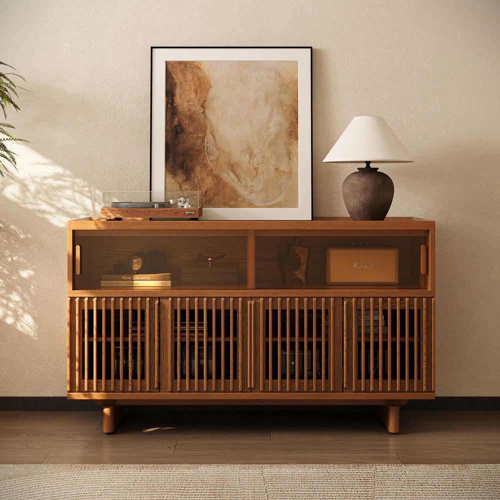 Solid Wood Chestnut Engineered Wood Storage Cabinets