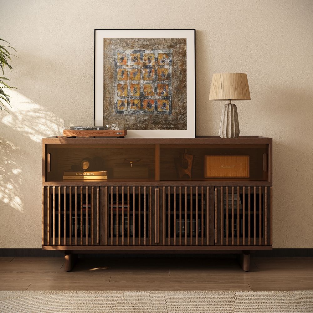 with Shelves Brown Engineered Wood Storage Cabinets
