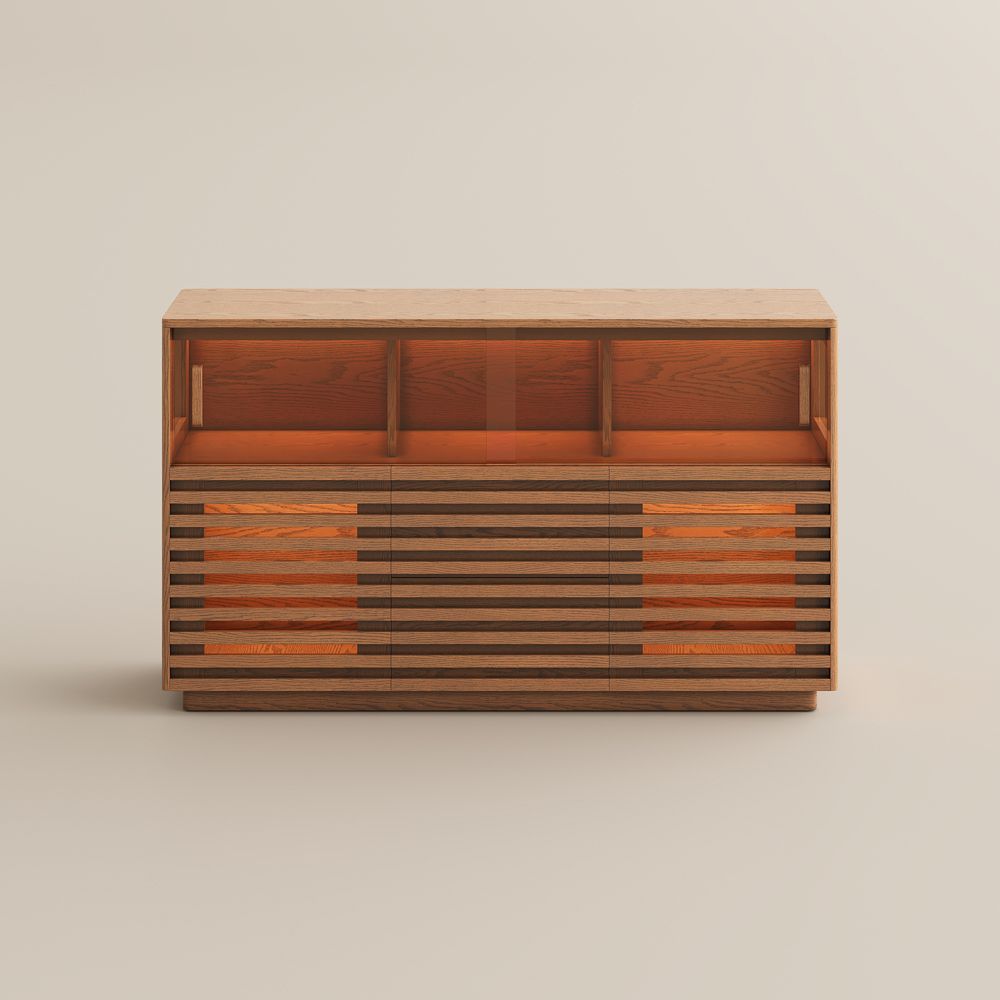 51"-60" Walnut Color Engineered Wood Storage Cabinets