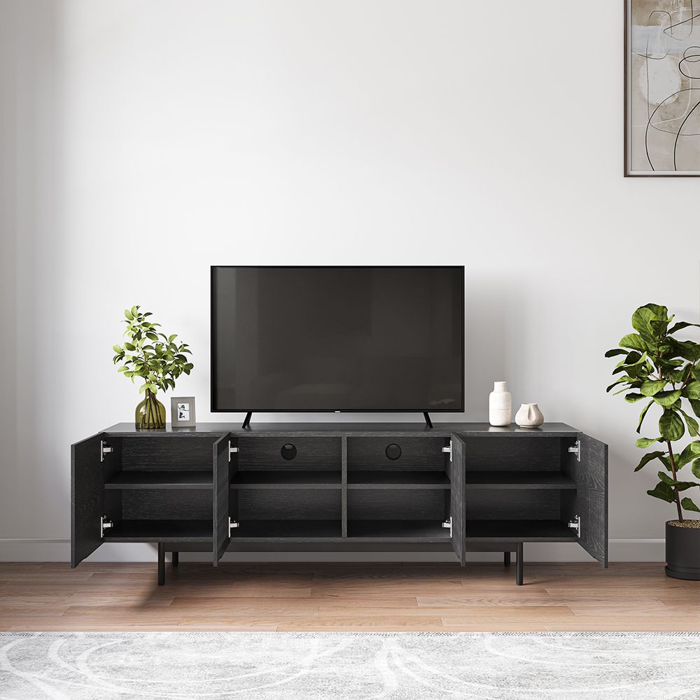 Mid Century Modern Black MDF TV Stands