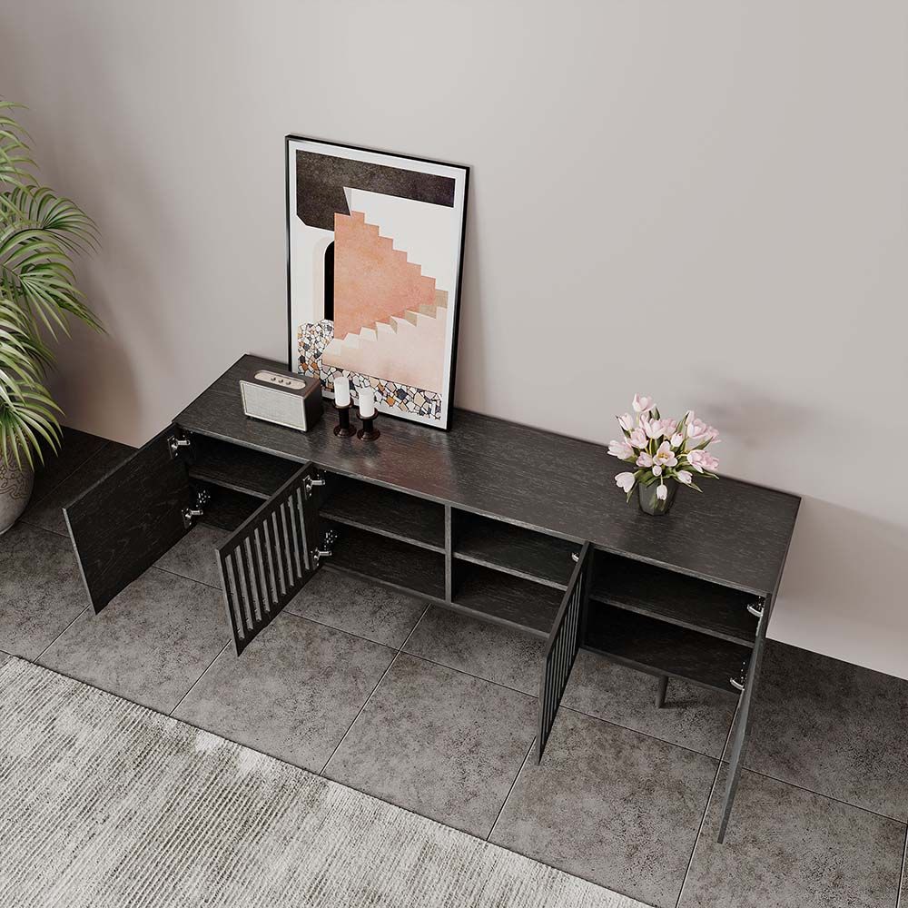 Mid Century Modern Black MDF TV Stands