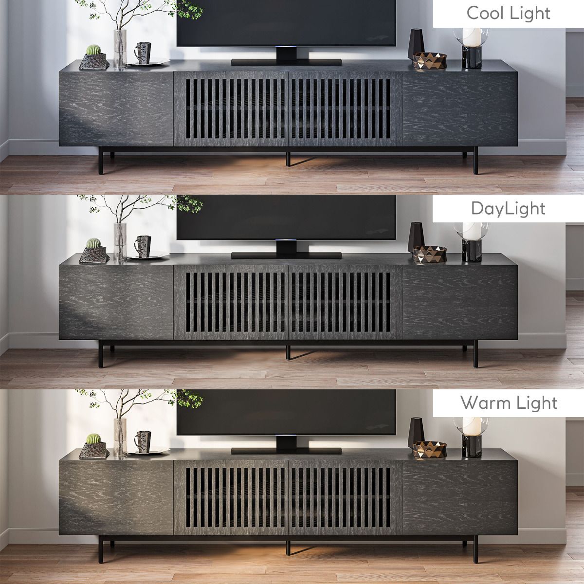 Mid Century Modern Nero  MDF Supporti TV