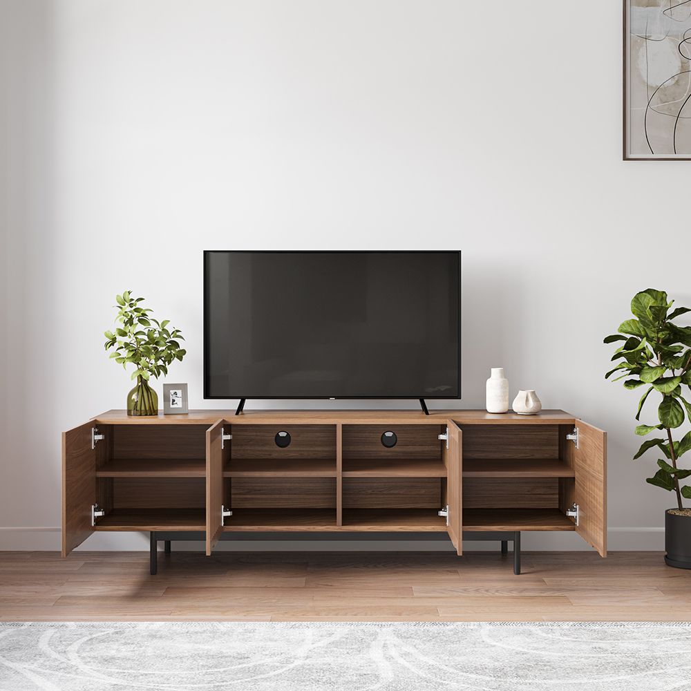 Mid Century Modern Dark Wood MDF TV Stands