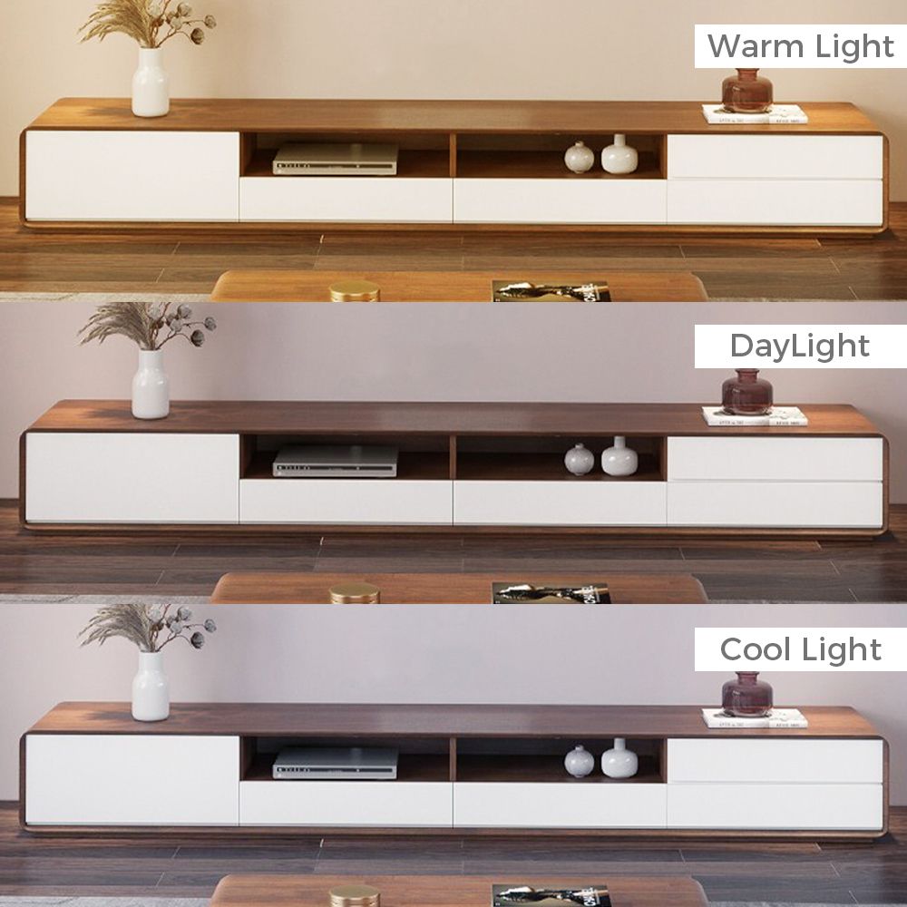 Legno scuro e bianco  MDF Supporti TV