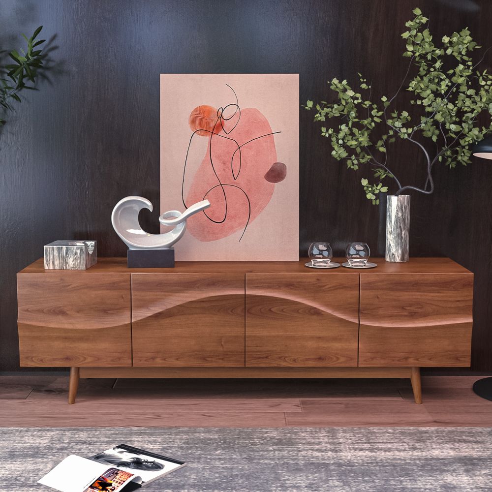 Mid Century Modern Legno scuro Legno Supporti TV