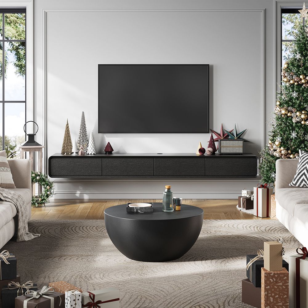 con armadietti Nero  MDF Supporti TV