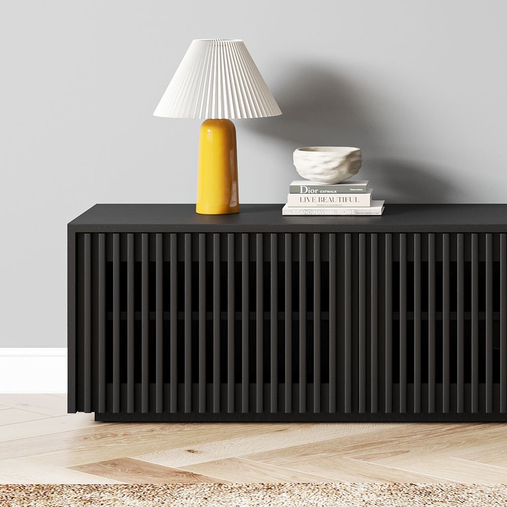Teilweise zusammengebaut Schwarz Sperrholz Wohnzimmer-Set