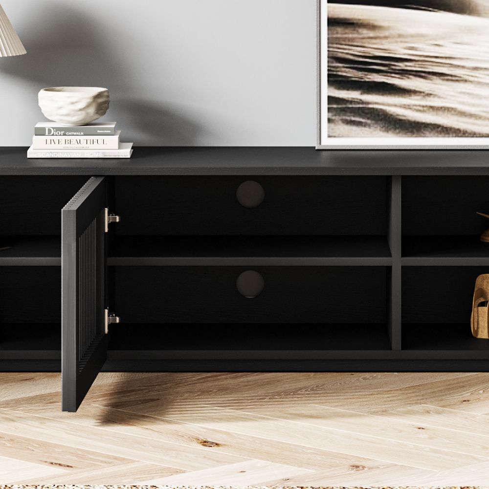 Modern Minimalist Black Plywood TV Stands
