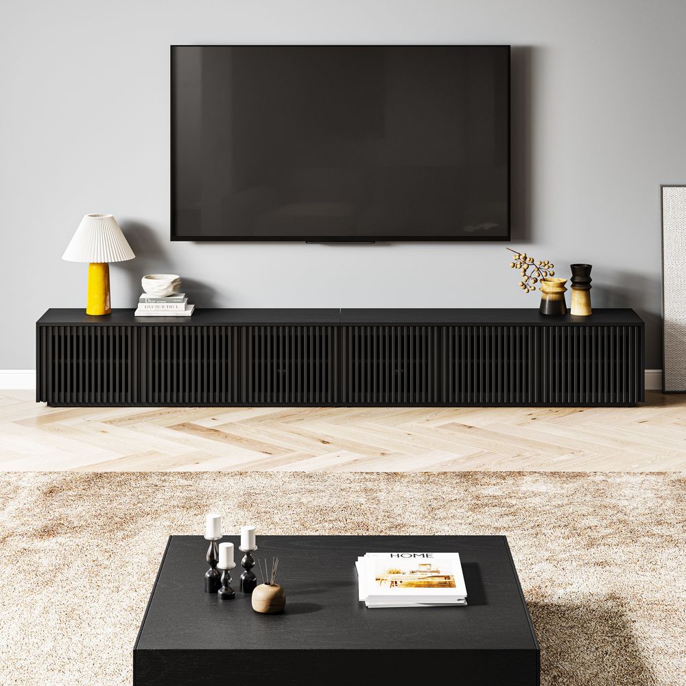 Modern Minimalist Black Plywood TV Stands