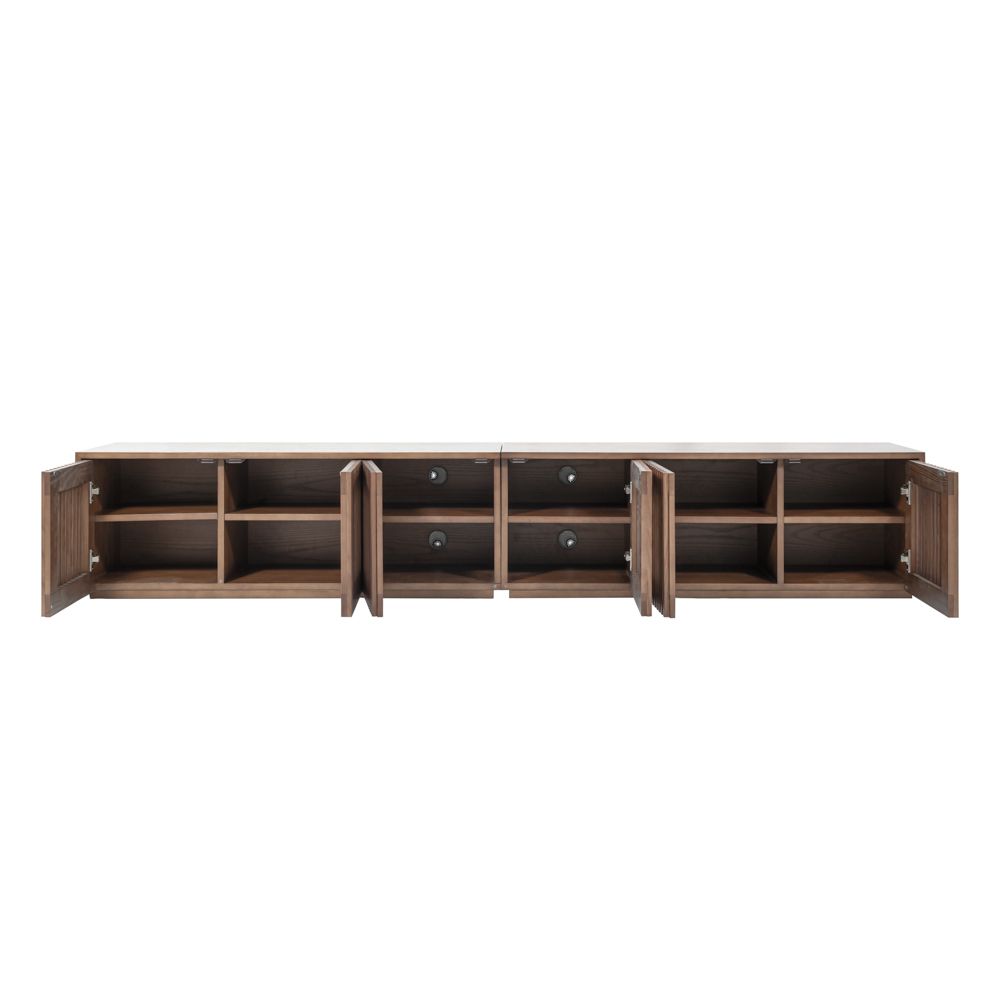 Mid Century Modern Legno scuro Compensato Supporti TV