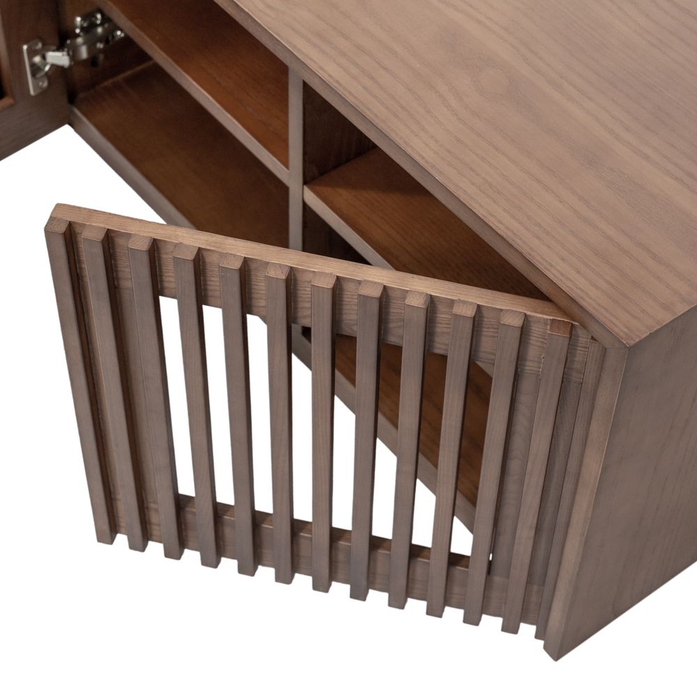 Mid Century Modern Legno scuro Compensato Supporti TV