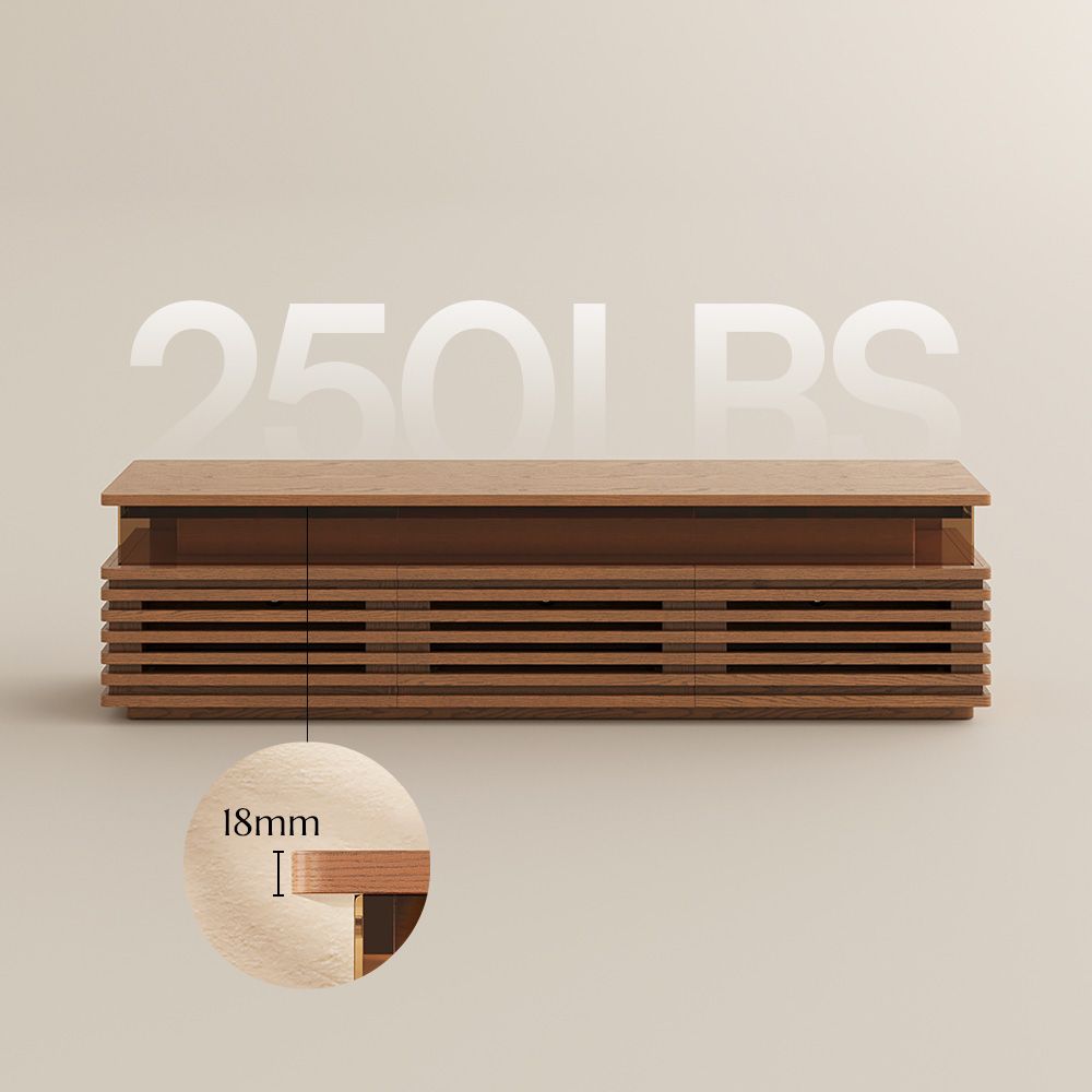 Adjustable Walnut Color Engineered Wood TV Stands