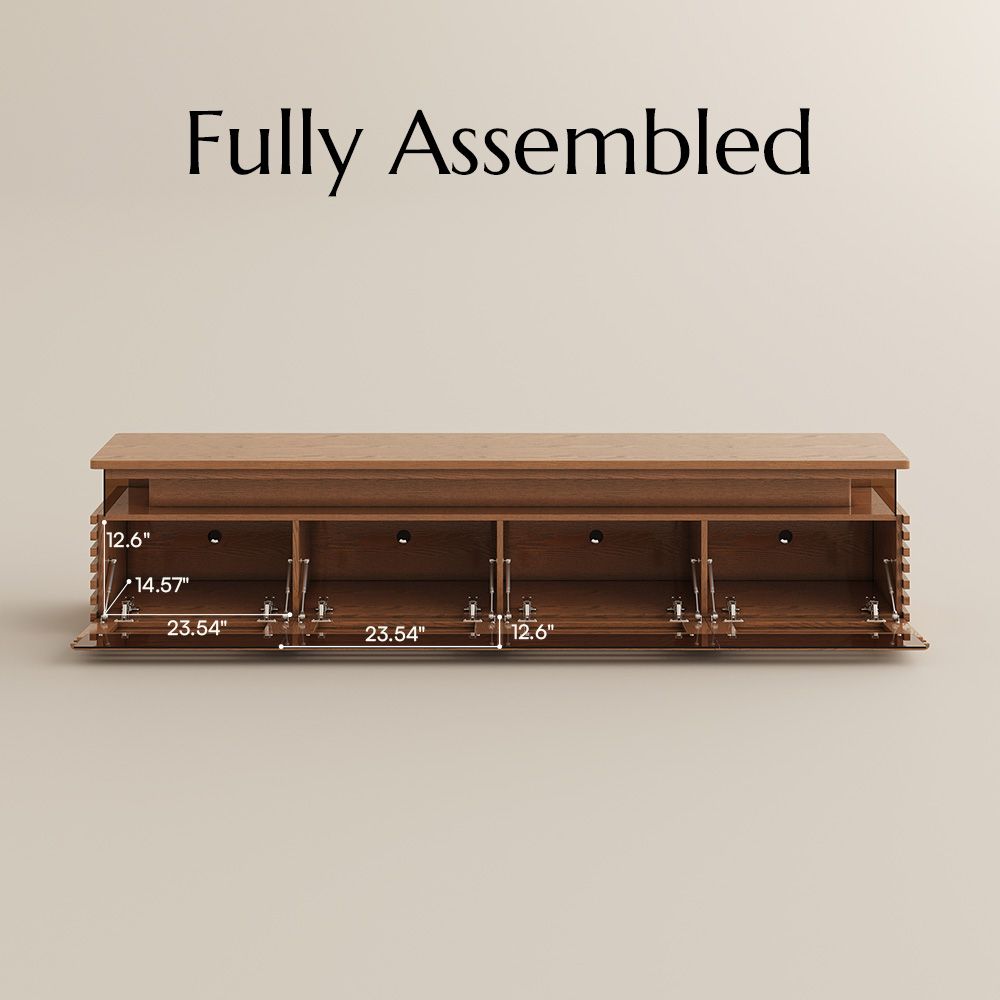 with LED Lights Walnut Color Engineered Wood TV Stands