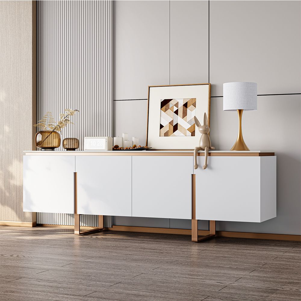 Modern White Engineered Wood TV Stands