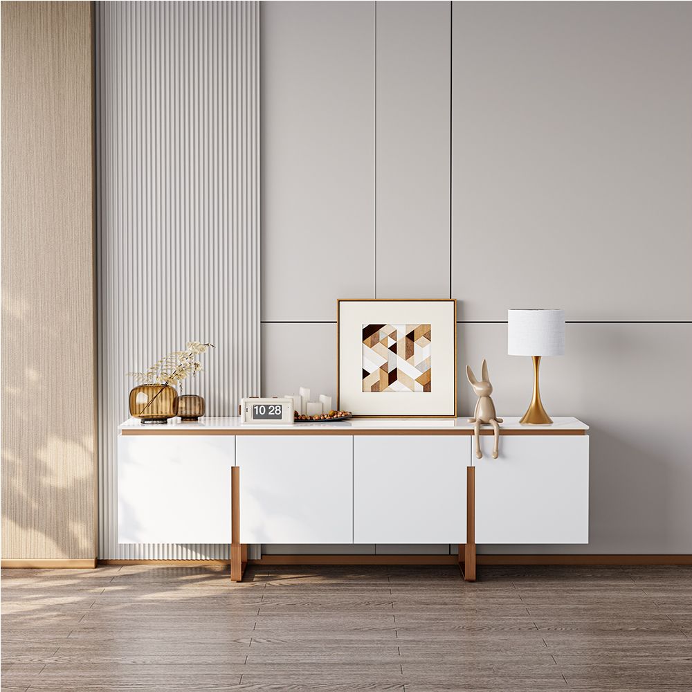 Modern White Engineered Wood TV Stands