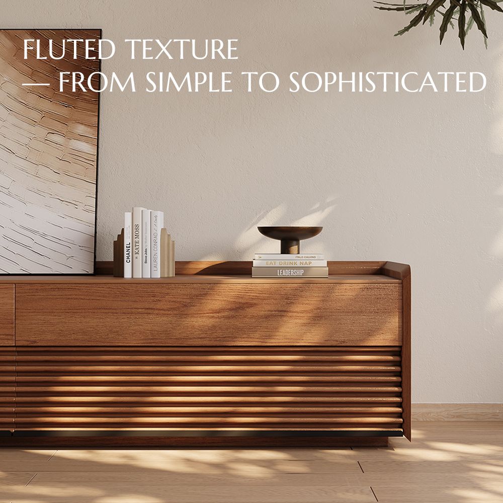 with Storage Walnut Color Plywood TV Stands