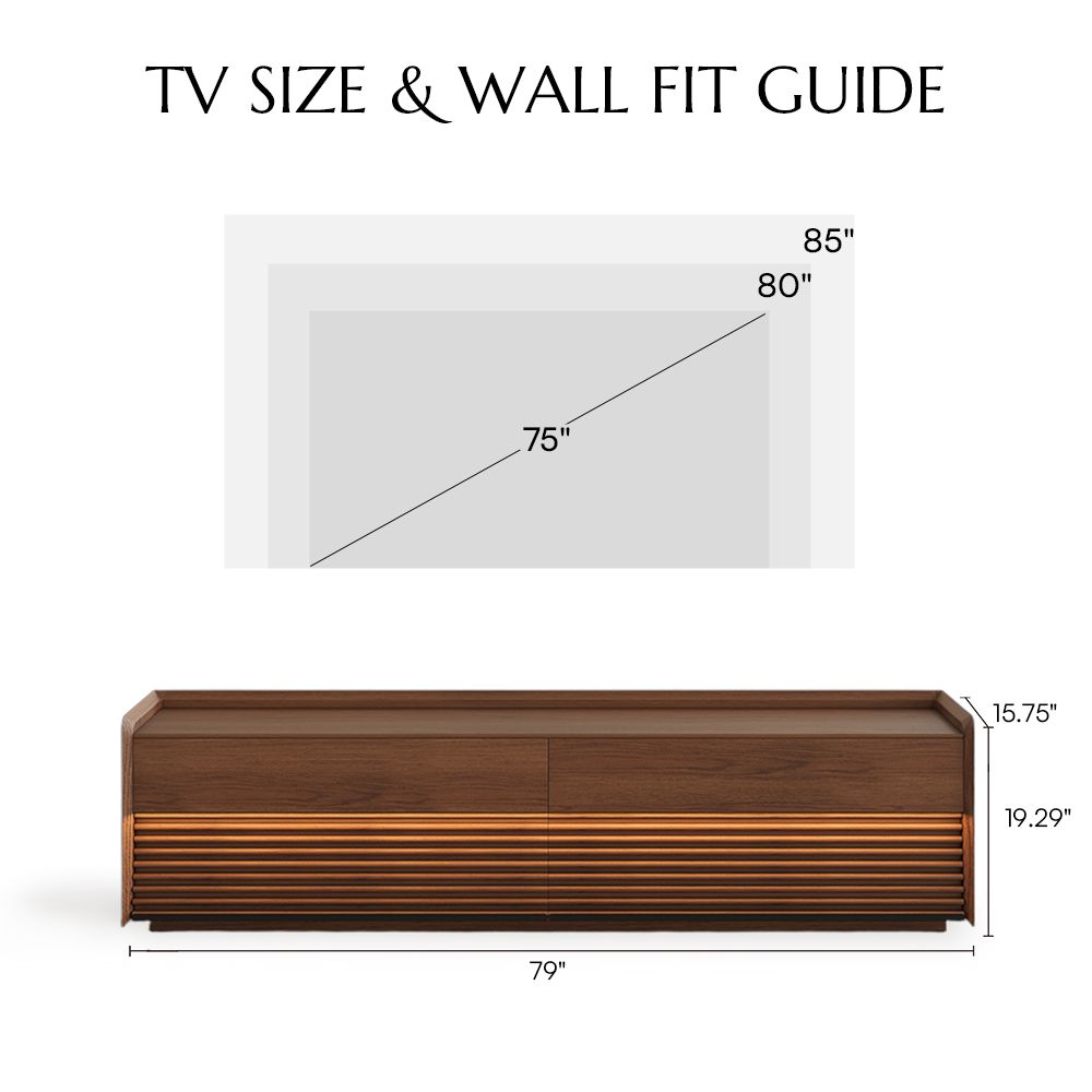 with Storage Walnut Color Plywood TV Stands