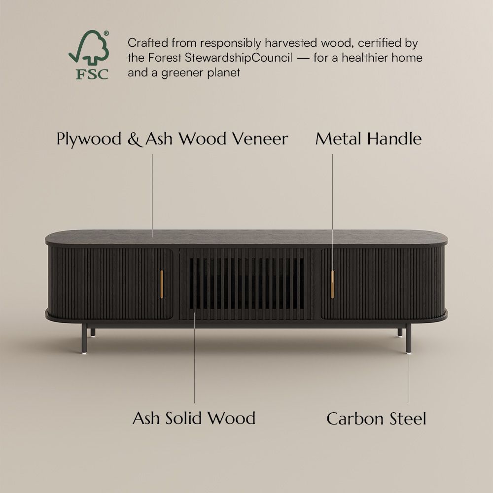 Living Room Black Plywood TV Stands
