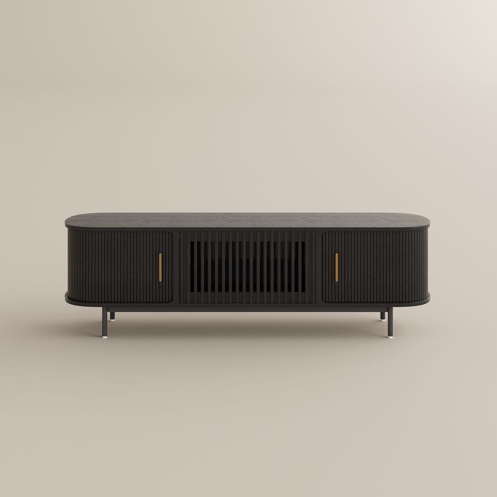 Perfect for 65 Inch TV Black Plywood TV Stands