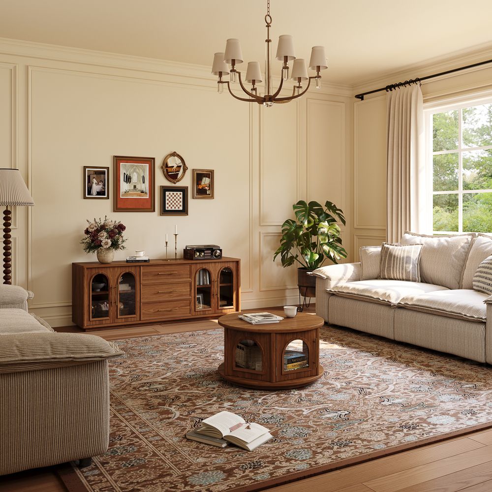 Cloister Walnut Color Engineered Wood TV Stands
