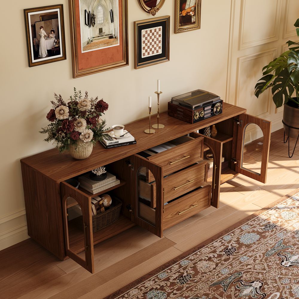 Cloister Walnut Color Engineered Wood TV Stands