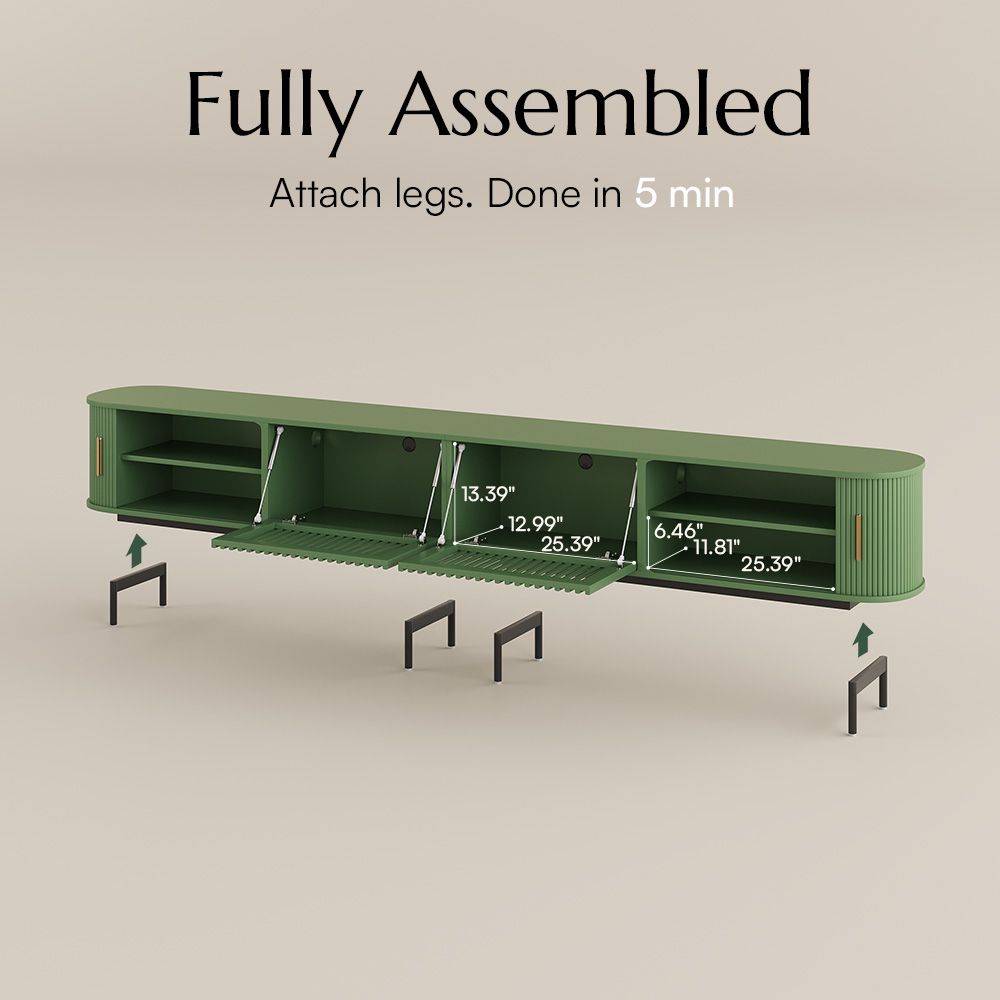 Floor TV Stand Green Plywood TV Stands