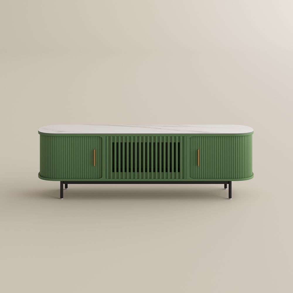Partly Assemble Green Sintered Stone TV Stands