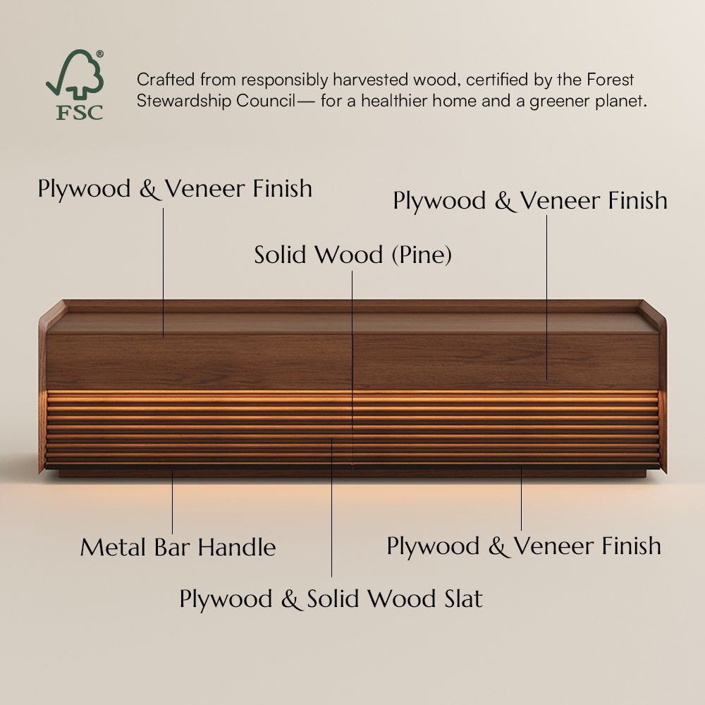 Modern Walnut Color Living Room Set