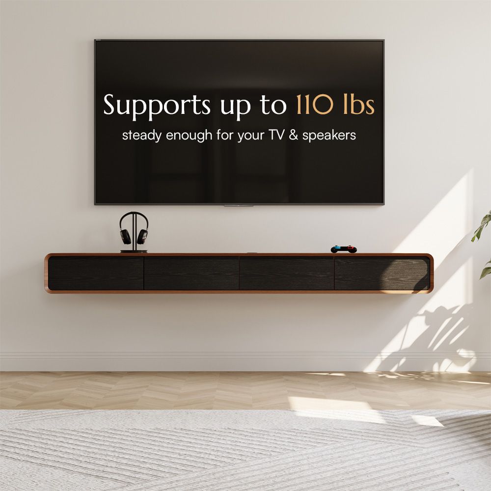 Modern Dark Wood & Black MDF TV Stands