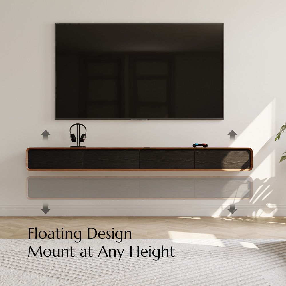 with Storage Dark Wood & Black MDF TV Stands
