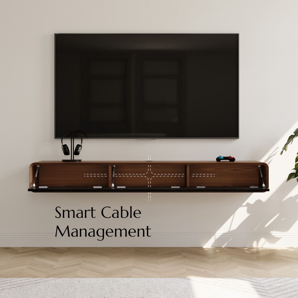 Large Dark Wood & Black MDF TV Stands